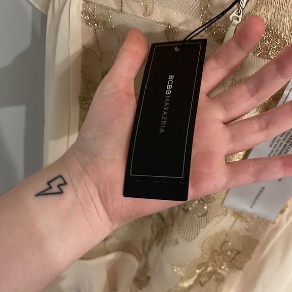 BCBGMaxAzria Cream and Tan Dress - Picture 9 of 10